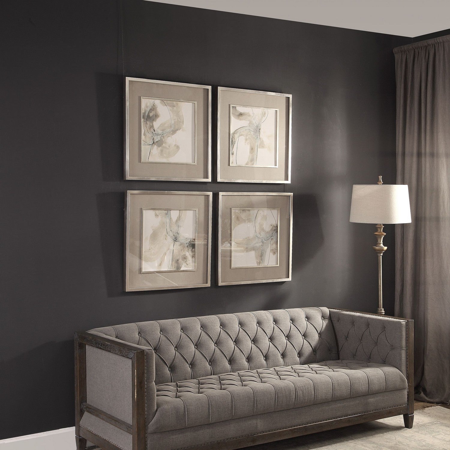 Uttermost - 41583 - Wall Art, S/4 - Divination - Silver Leaf