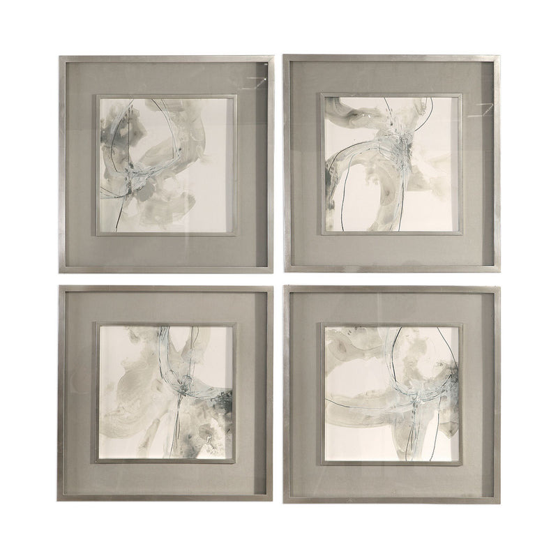 Uttermost - 41583 - Wall Art, S/4 - Divination - Silver Leaf