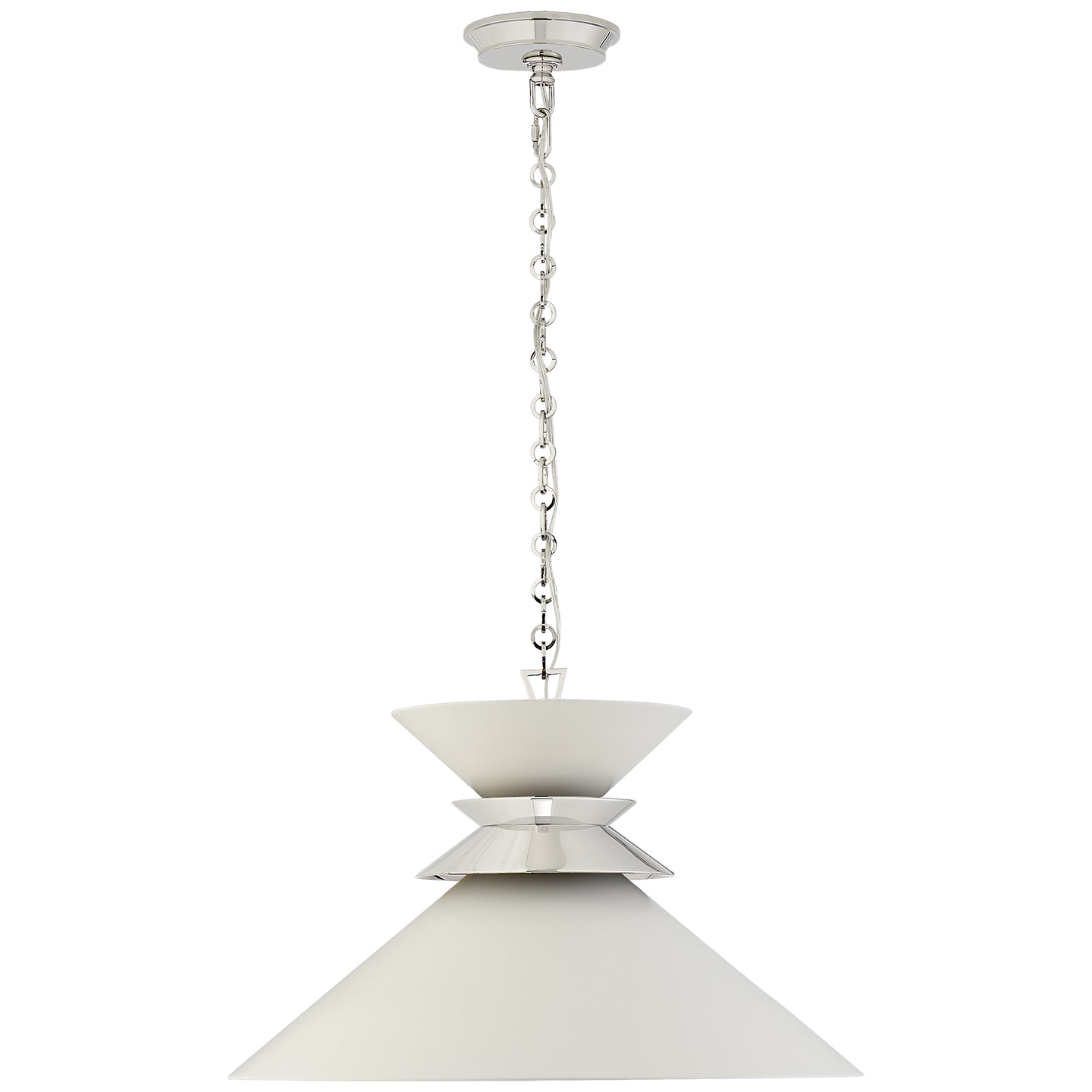 Visual Comfort Signature - CHC 5245PN-WHT - One Light Pendant - Alborg - Polished Nickel