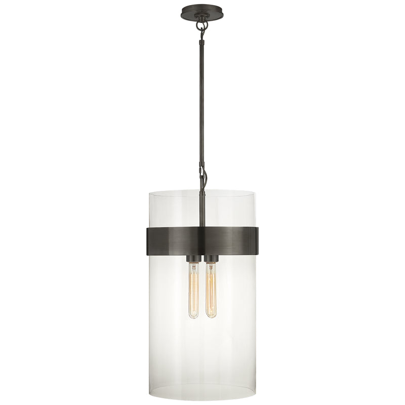 Visual Comfort Signature - S 5674BZ-CG - Four Light Pendant - Presidio - Bronze