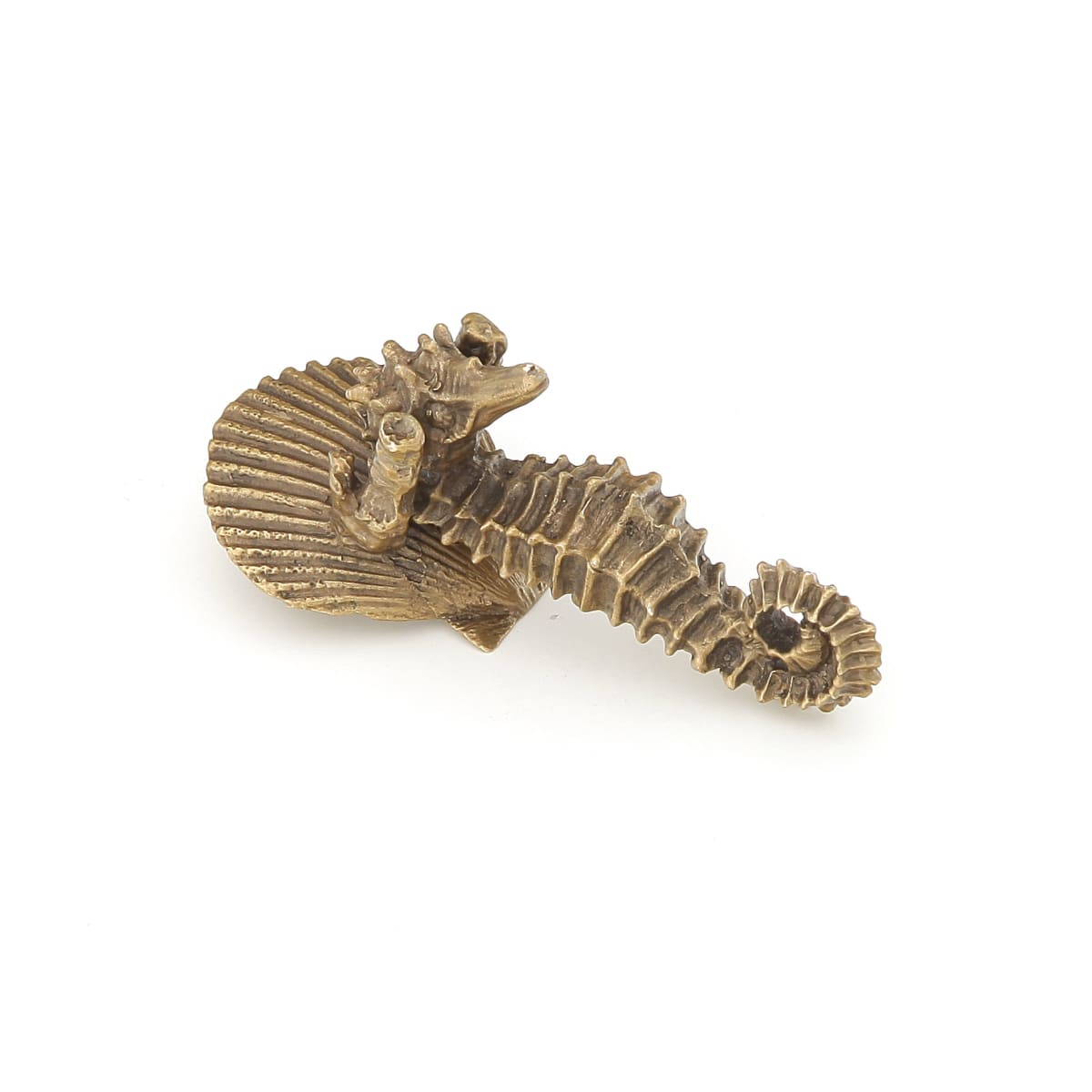 Schaub and Company - 897-ED - Neptune 3" Coastal Ocean Nautical Seahorse Solid Brass Bathroom Kitchen Furniture Cabinet Knob Drawer Knob from the Nature Collection in Estate Dover