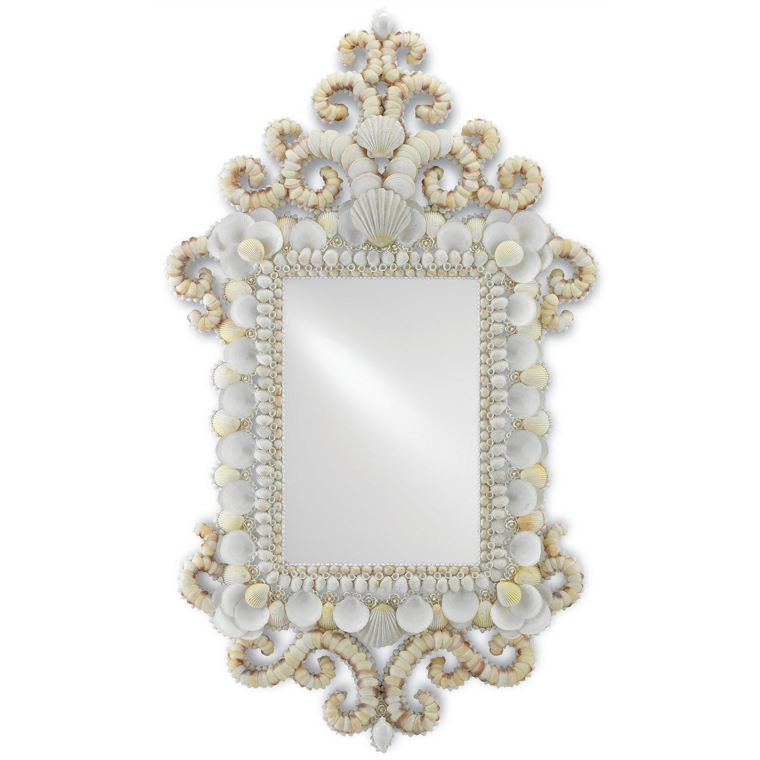 Currey and Company - 1000-0028 - Mirror - Cecilia - White/Natural/Mirror