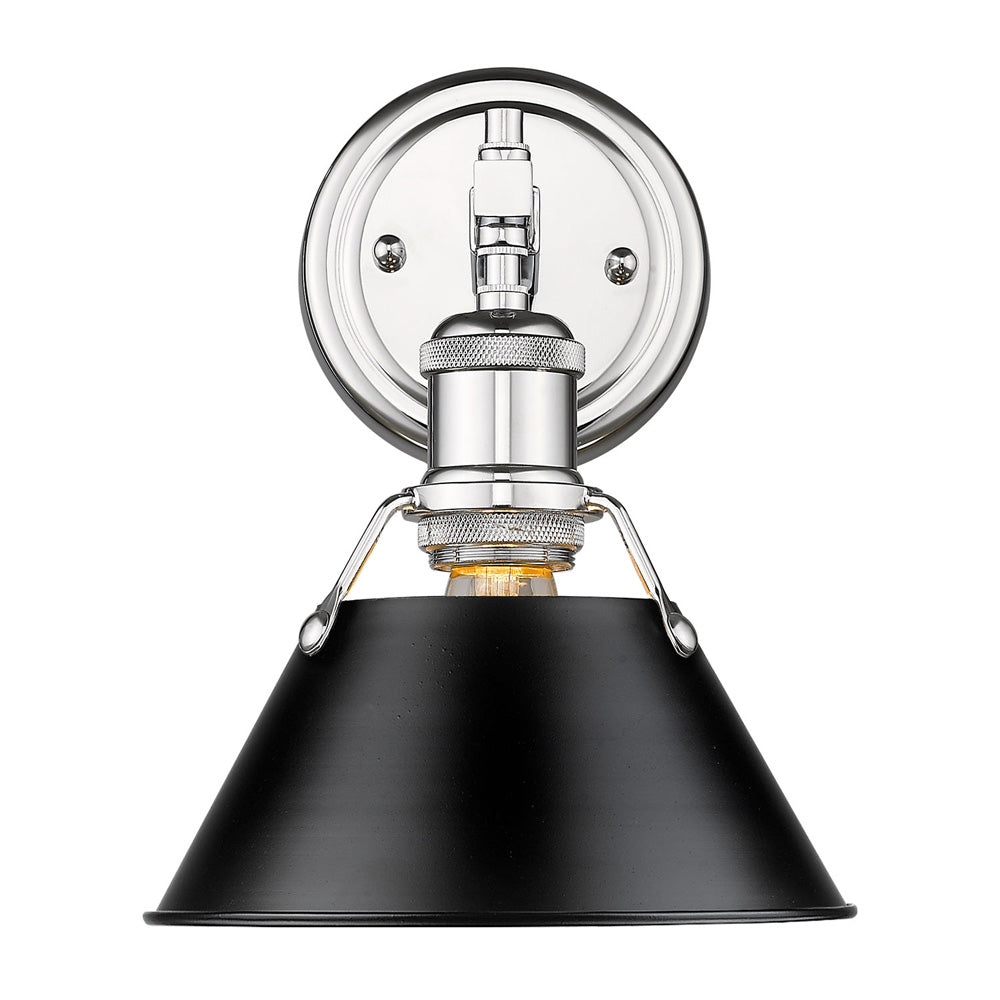 Golden - 3306-BA1 CH-BLK - One Light Bath Vanity - Orwell - Chrome