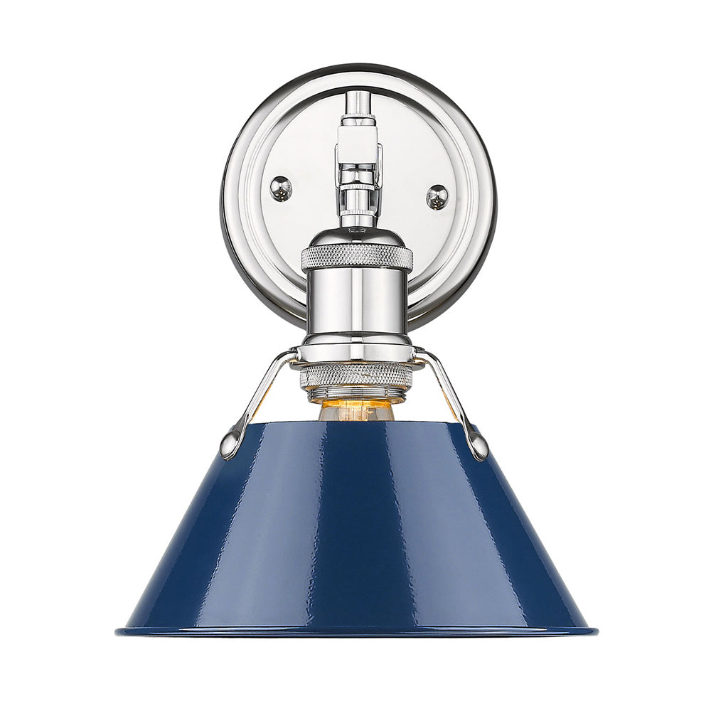 Golden - 3306-BA1 CH-NVY - One Light Bath Vanity - Orwell - Chrome