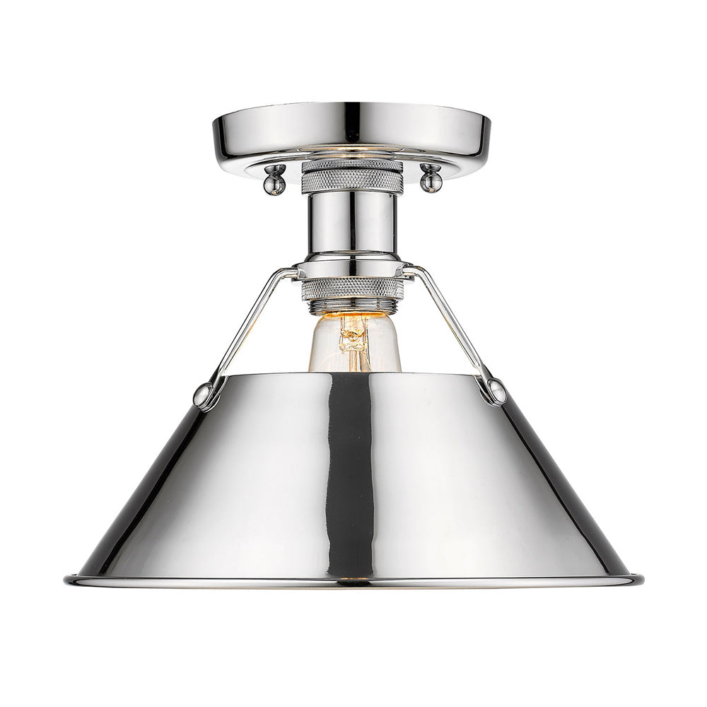 Golden - 3306-FM CH-CH - One Light Flush Mount - Orwell - Chrome