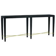 Currey and Company - 3000-0097 - Console Table - Verona Collection - Black Lacquered Linen/Champagne