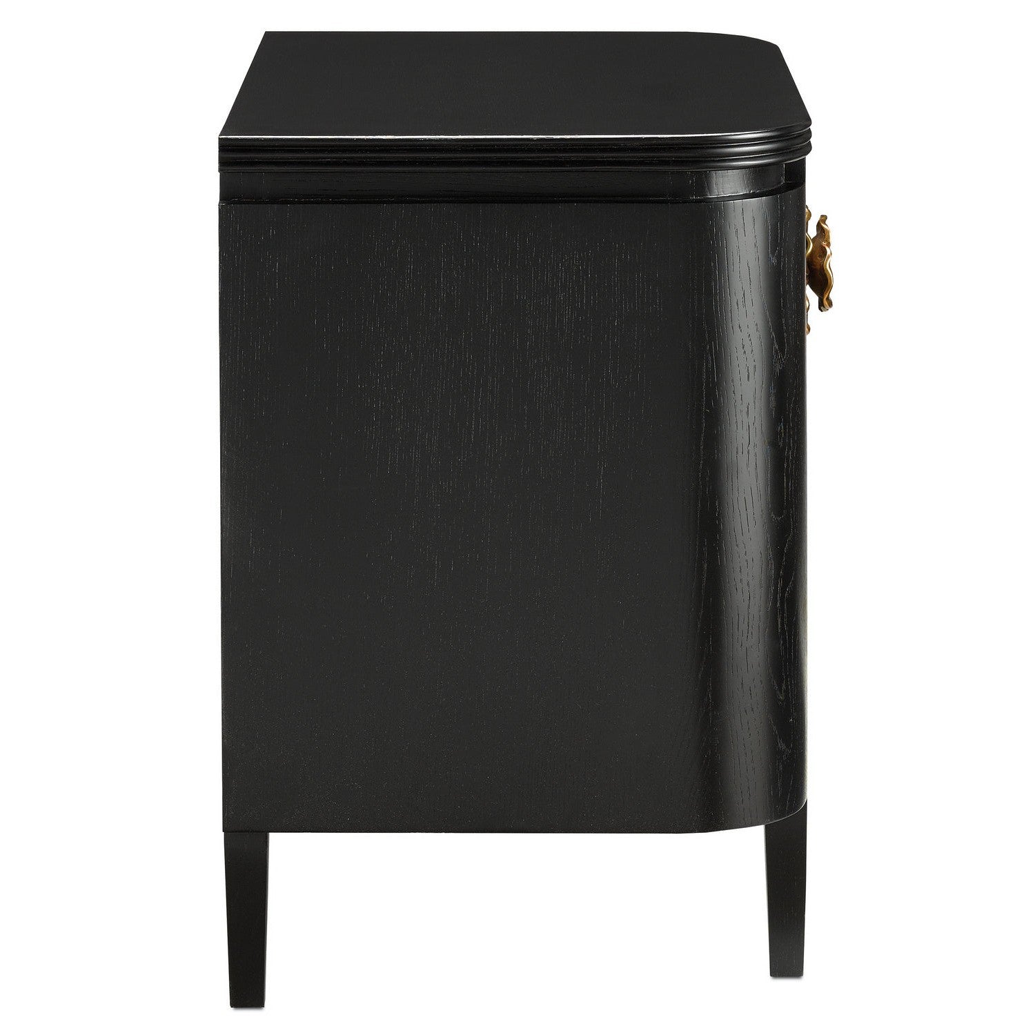 Currey and Company - 3000-0098 - Nightstand - Briallen Collection - Caviar Black/Antique Brass