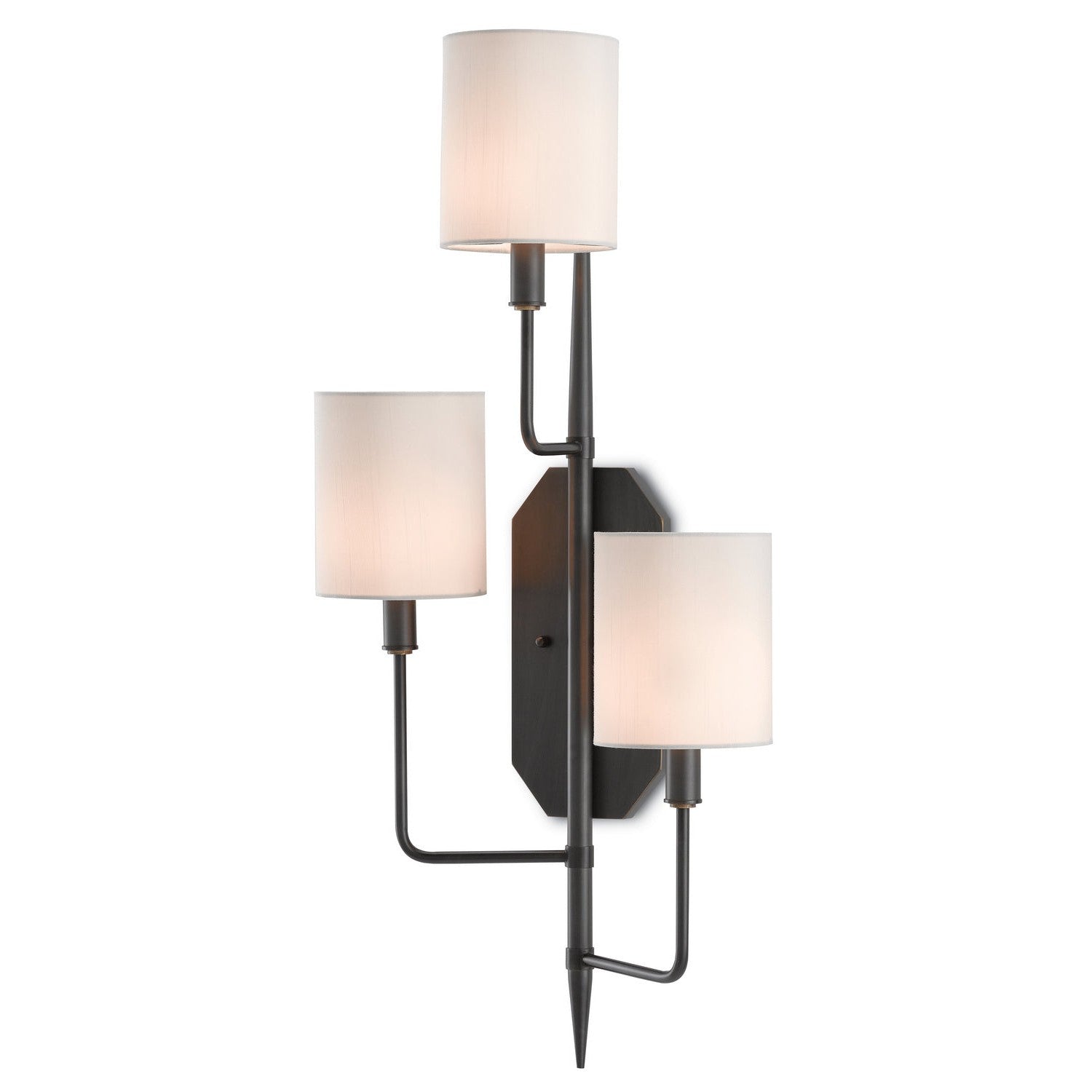 Currey and Company - 5000-0099 - Three Light Wall Sconce - Knowsley Collection - Oil Rubbed Bronze