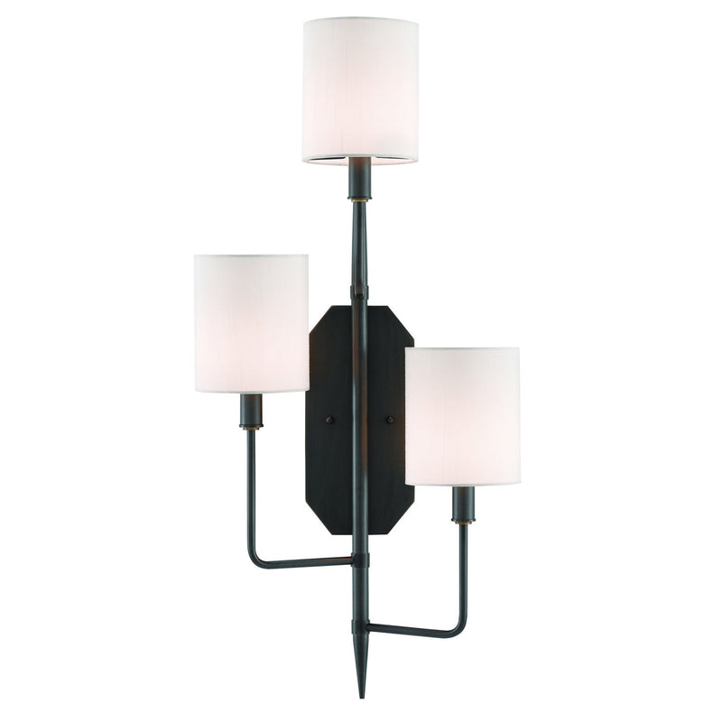 Currey and Company - 5000-0099 - Three Light Wall Sconce - Knowsley Collection - Oil Rubbed Bronze