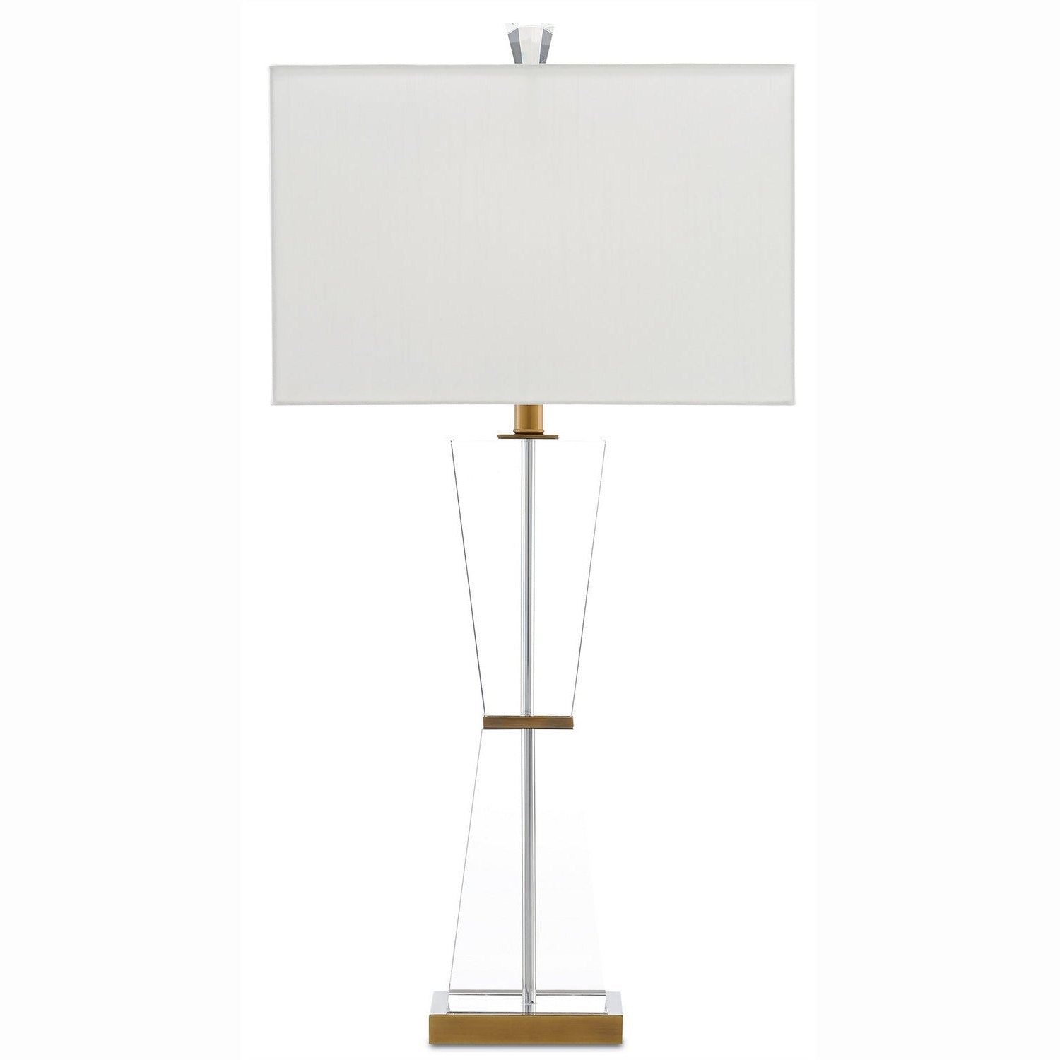 Currey and Company - 6000-0210 - One Light Table Lamp - Laelia Clear Table Lamp - Clear/Antique Brass