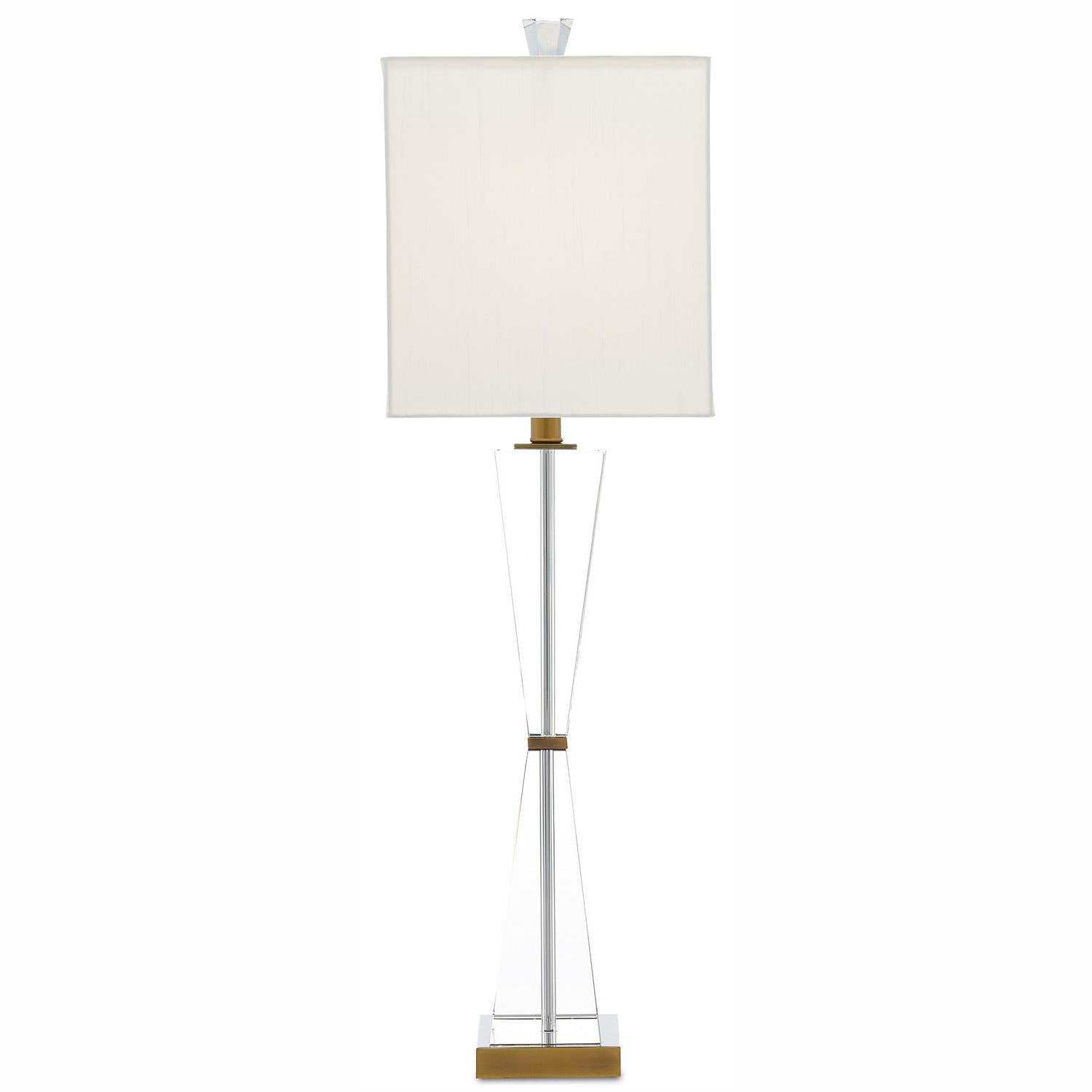 Currey and Company - 6000-0210 - One Light Table Lamp - Laelia Clear Table Lamp - Clear/Antique Brass