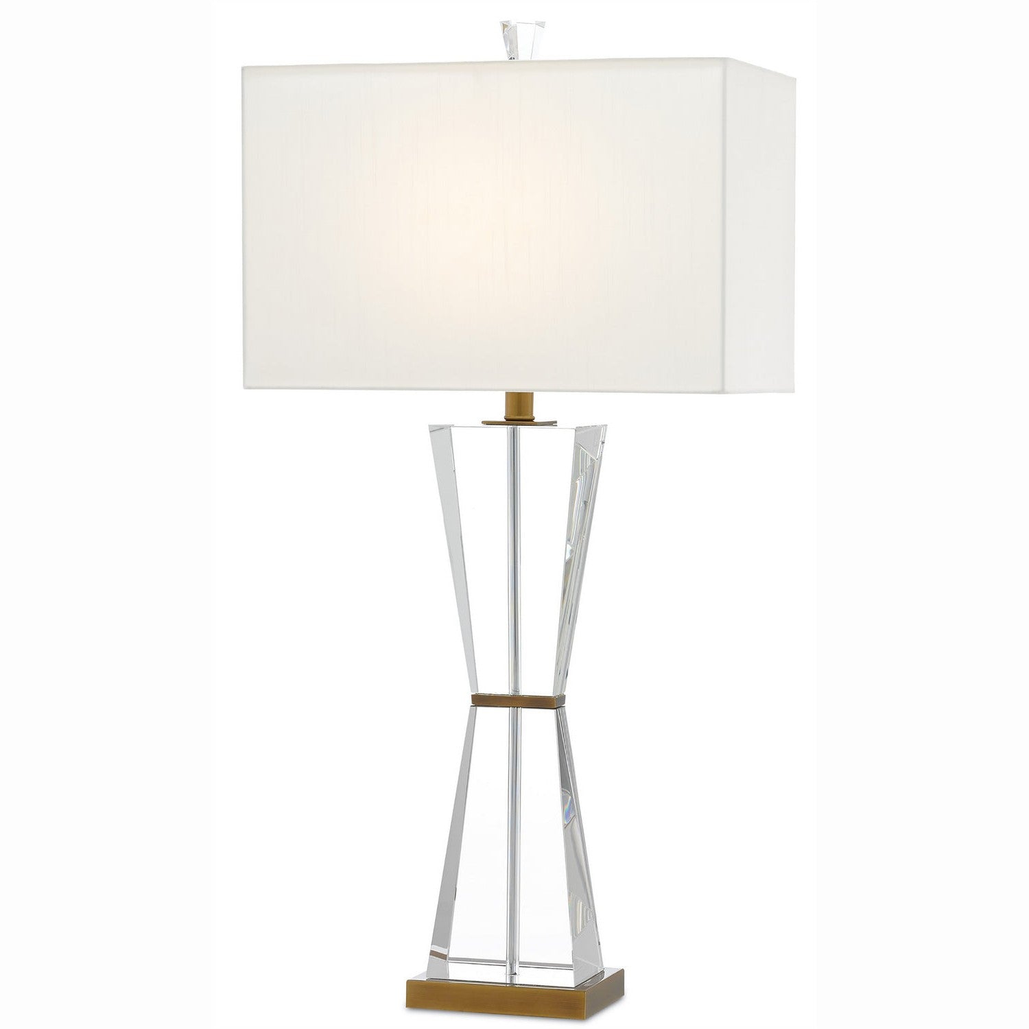 Currey and Company - 6000-0210 - One Light Table Lamp - Laelia Clear Table Lamp - Clear/Antique Brass