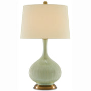 Currey and Company - 6000-0218 - One Light Table Lamp - Cait Green Table Lamp - Grass Green/Antique Brass
