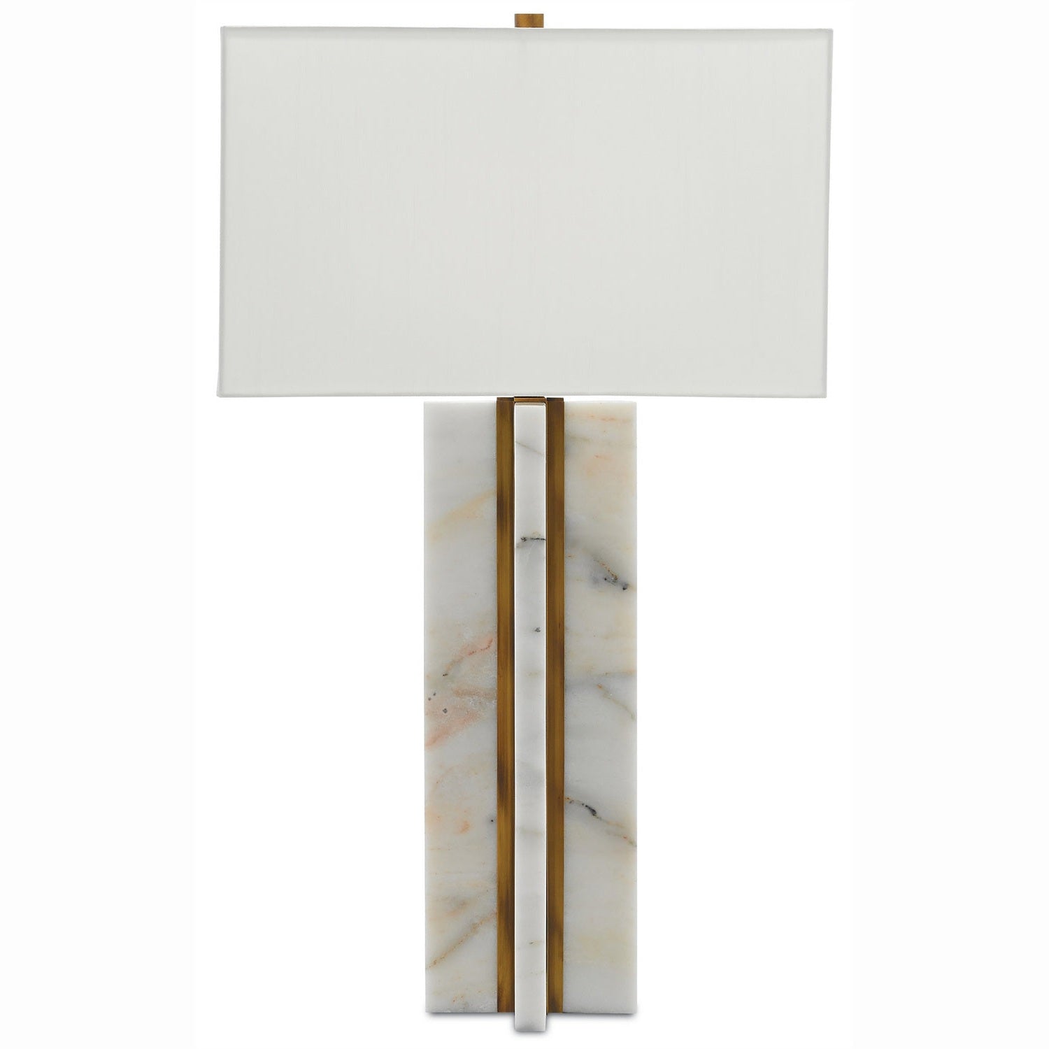 Currey and Company - 6000-0250 - One Light Table Lamp - Khalil Collection - Marble/Antique Brass