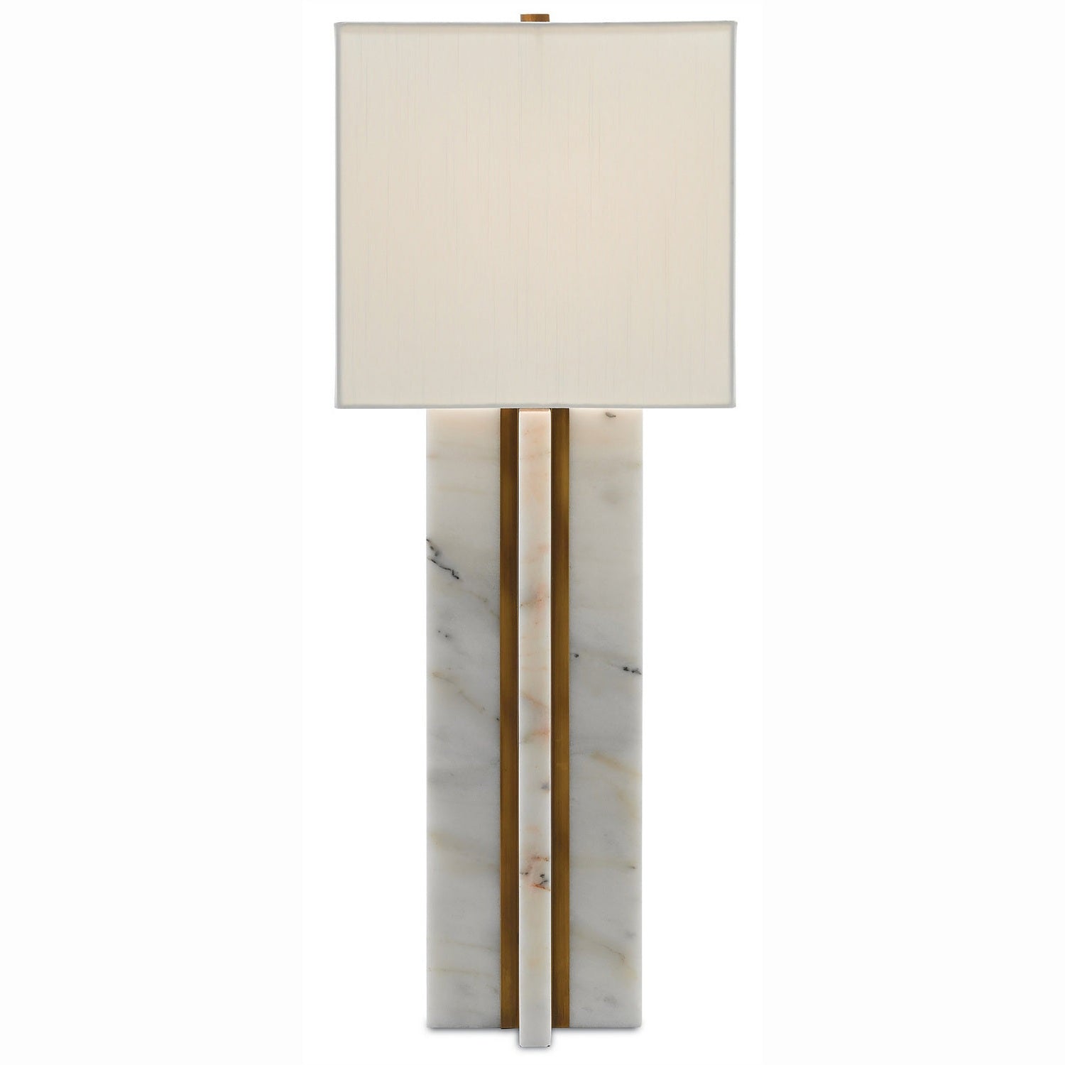 Currey and Company - 6000-0250 - One Light Table Lamp - Khalil Collection - Marble/Antique Brass