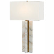 Currey and Company - 6000-0250 - One Light Table Lamp - Khalil Collection - Marble/Antique Brass