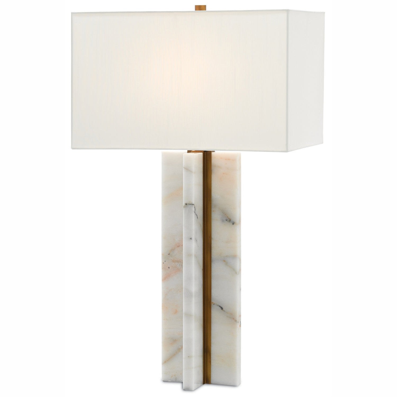 Currey and Company - 6000-0250 - One Light Table Lamp - Khalil Collection - Marble/Antique Brass