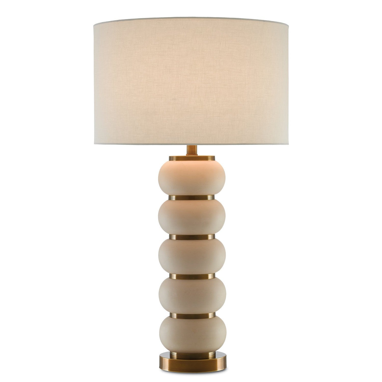 Currey and Company - 6000-0276 - One Light Table Lamp - Luko Table Lamp - White Mud/Antique Brass