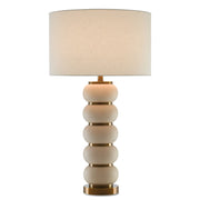 Currey and Company - 6000-0276 - One Light Table Lamp - Luko Table Lamp - White Mud/Antique Brass