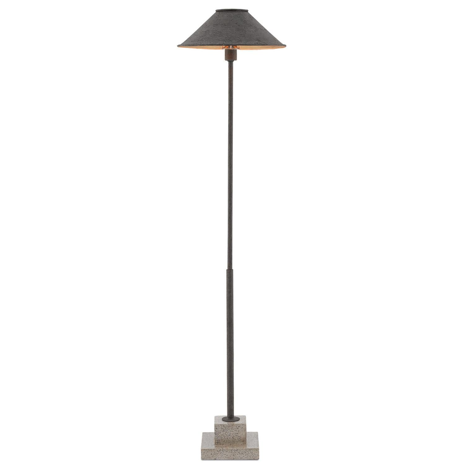 Currey and Company - 8000-0016 - One Light Floor Lamp - Fudo Black Floor Lamp - Molé Black/Contemporary Gold Leaf/Polished Concrete