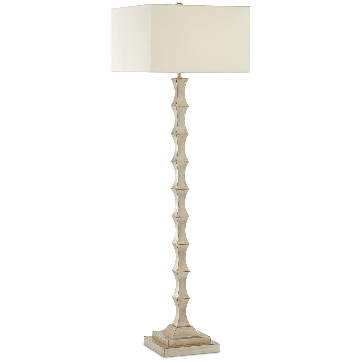 Currey and Company - 8000-0019 - One Light Floor Lamp - Lyndhurst Silver Floor Lamp - Silver Leaf