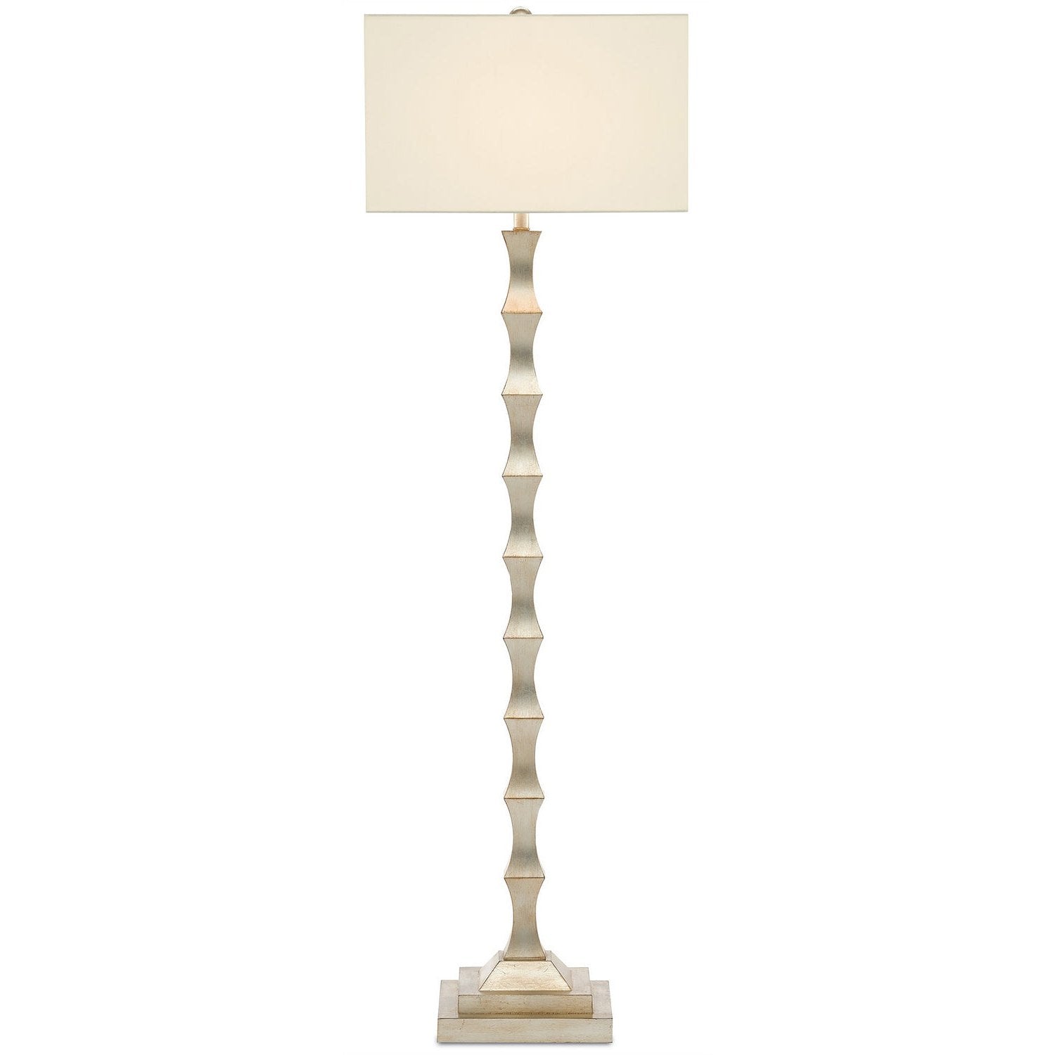 Currey and Company - 8000-0019 - One Light Floor Lamp - Lyndhurst Silver Floor Lamp - Silver Leaf