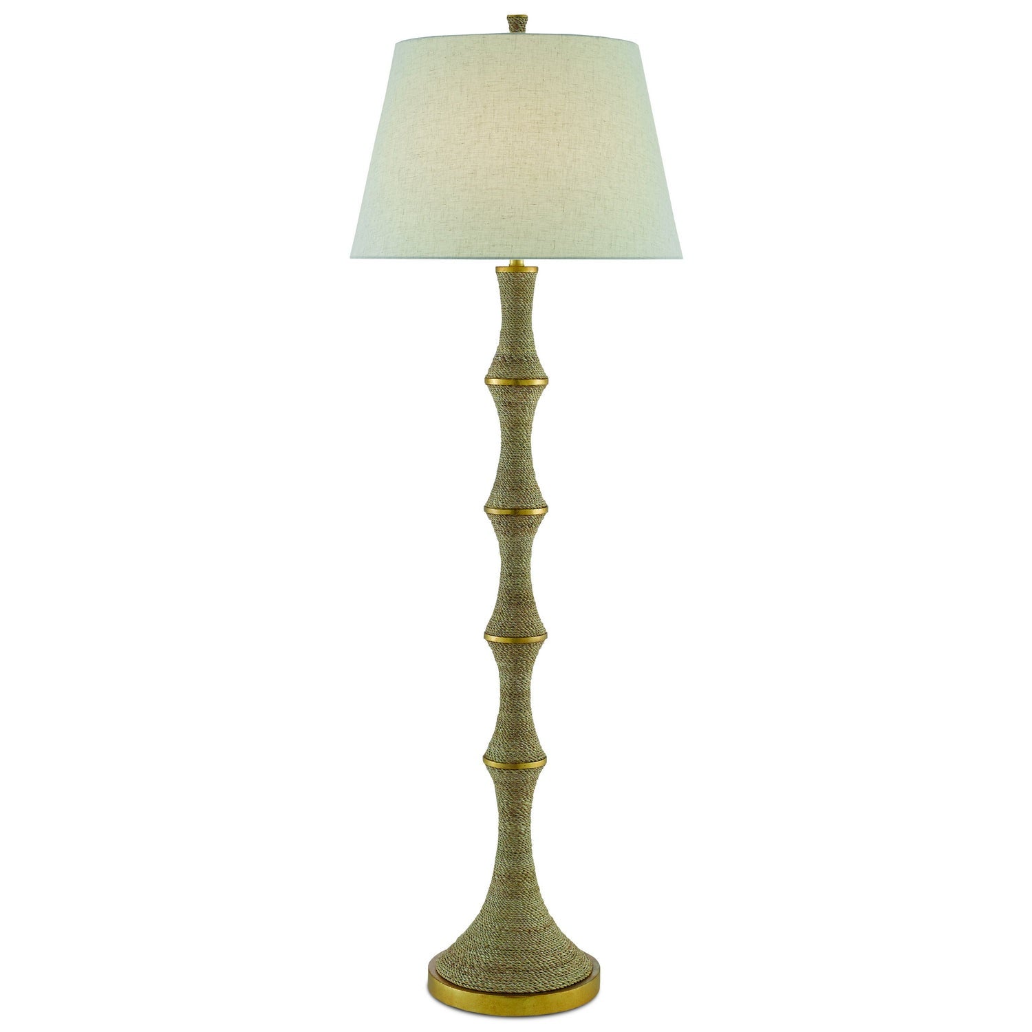 Currey and Company - 8000-0039 - One Light Floor Lamp - Bourgeon Floor Lamp - Natural/Dark Contemporary Gold Leaf