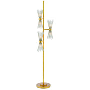 Currey and Company - 8000-0046 - Six Light Floor Lamp - Novatude Collection - Antique Gold Leaf/Contemporary Silver Leaf