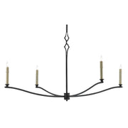 Currey and Company - 9000-0176 - Four Light Chandelier - Knole Black Chandelier - French Black