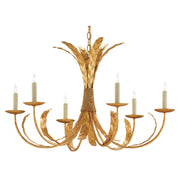 Currey and Company - 9000-0186 - Six Light Chandelier - Bette Collection - Grecian Gold Leaf