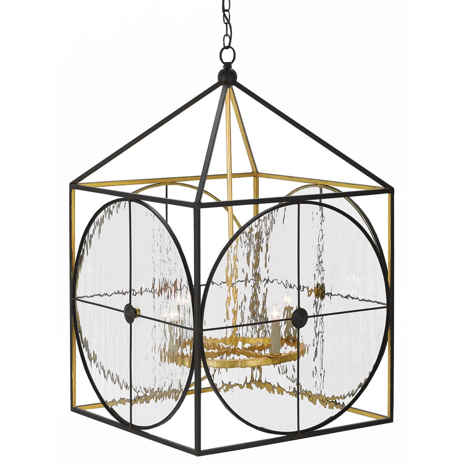 Currey and Company - 9000-0205 - Four Light Lantern - Sagamore Lantern - Satin Black/Contemporary Gold