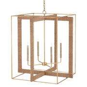 Currey and Company - 9000-0217 - Four Light Lantern - Purebred Large Lantern - Contemporary Gold Leaf/Natural