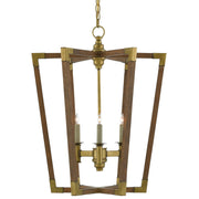 Currey and Company - 9000-0220 - Three Light Lantern - Bastian Collection - Chestnut/Brass