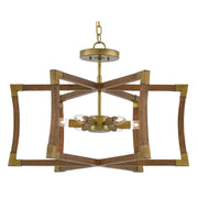 Currey and Company - 9000-0221 - Six Light Lantern - Bastian Collection - Chestnut/Brass