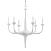 Currey and Company - 9000-0255 - Six Light Chandelier - Albion White Chandelier - Gesso White