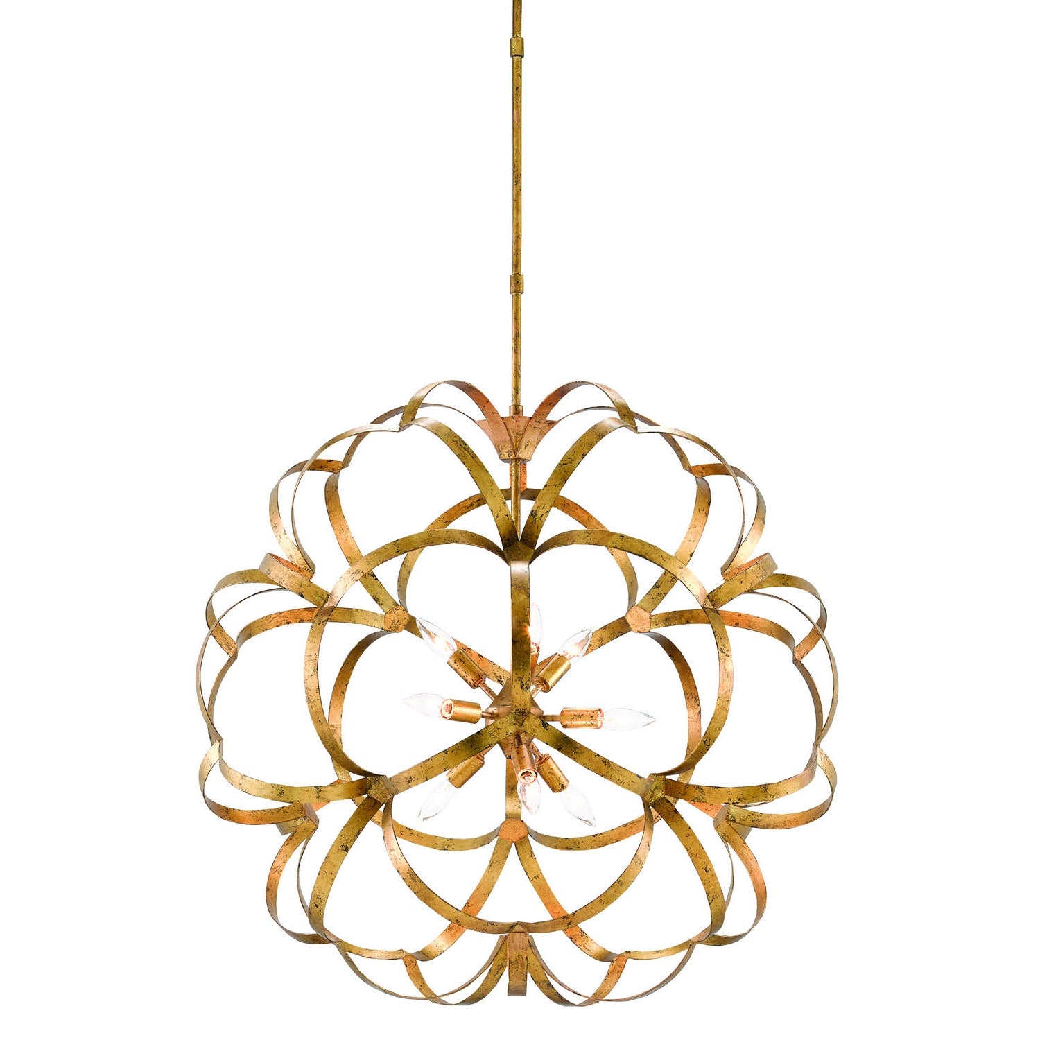 Currey and Company - 9000-0259 - Nine Light Chandelier - Sappho Gold Orb Chandelier - Autumn Gold