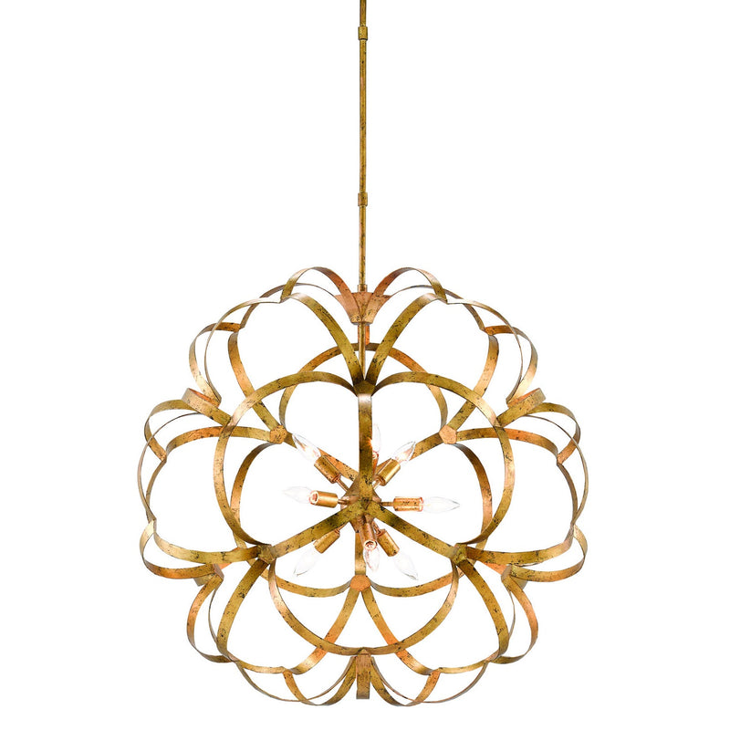 Currey and Company - 9000-0259 - Nine Light Chandelier - Sappho Gold Orb Chandelier - Autumn Gold