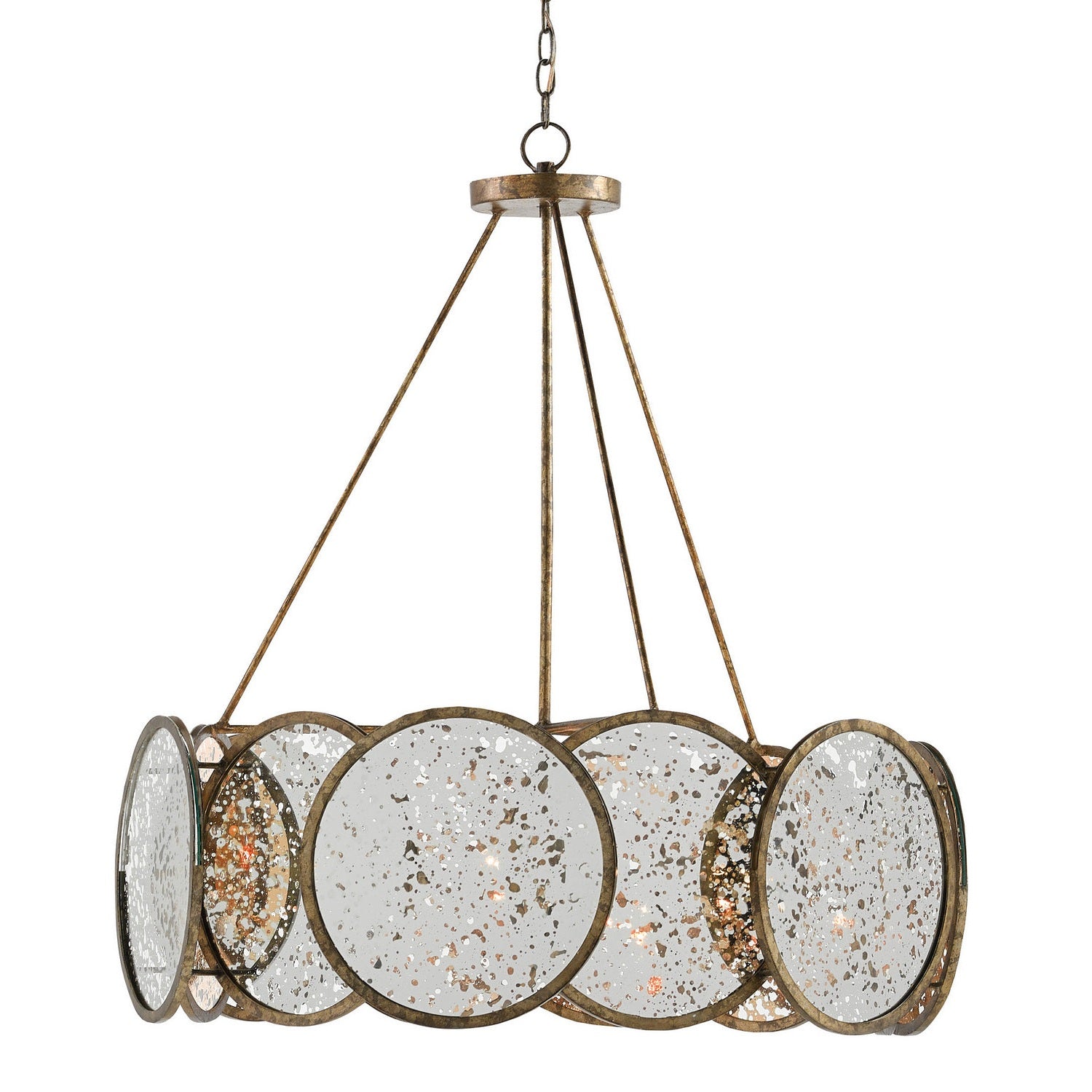 Currey and Company - 9000-0277 - Six Light Chandelier - Oliveri Bronze Chandelier - Pyrite Bronze/Raj Mirror