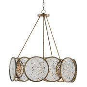 Currey and Company - 9000-0277 - Six Light Chandelier - Oliveri Bronze Chandelier - Pyrite Bronze/Raj Mirror