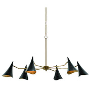 Currey and Company - 9000-0311 - Six Light Chandelier - Library Collection - Oil Rubbed Bronze/Antique Brass