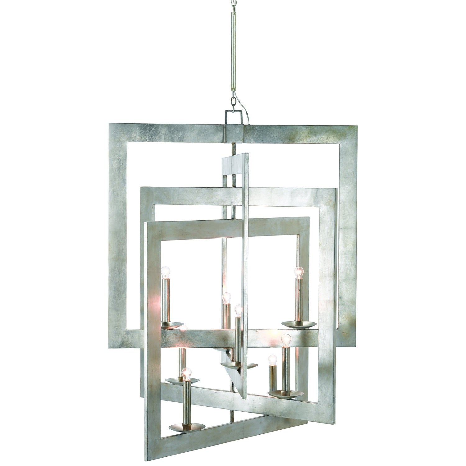 Currey and Company - 9000-0352 - Eight Light Chandelier - Middleton Collection - Contemporary Silver Leaf
