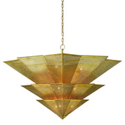 Currey and Company - 9000-0359 - Nine Light Chandelier - Hanway Gold Chandelier - Antique Gold Leaf
