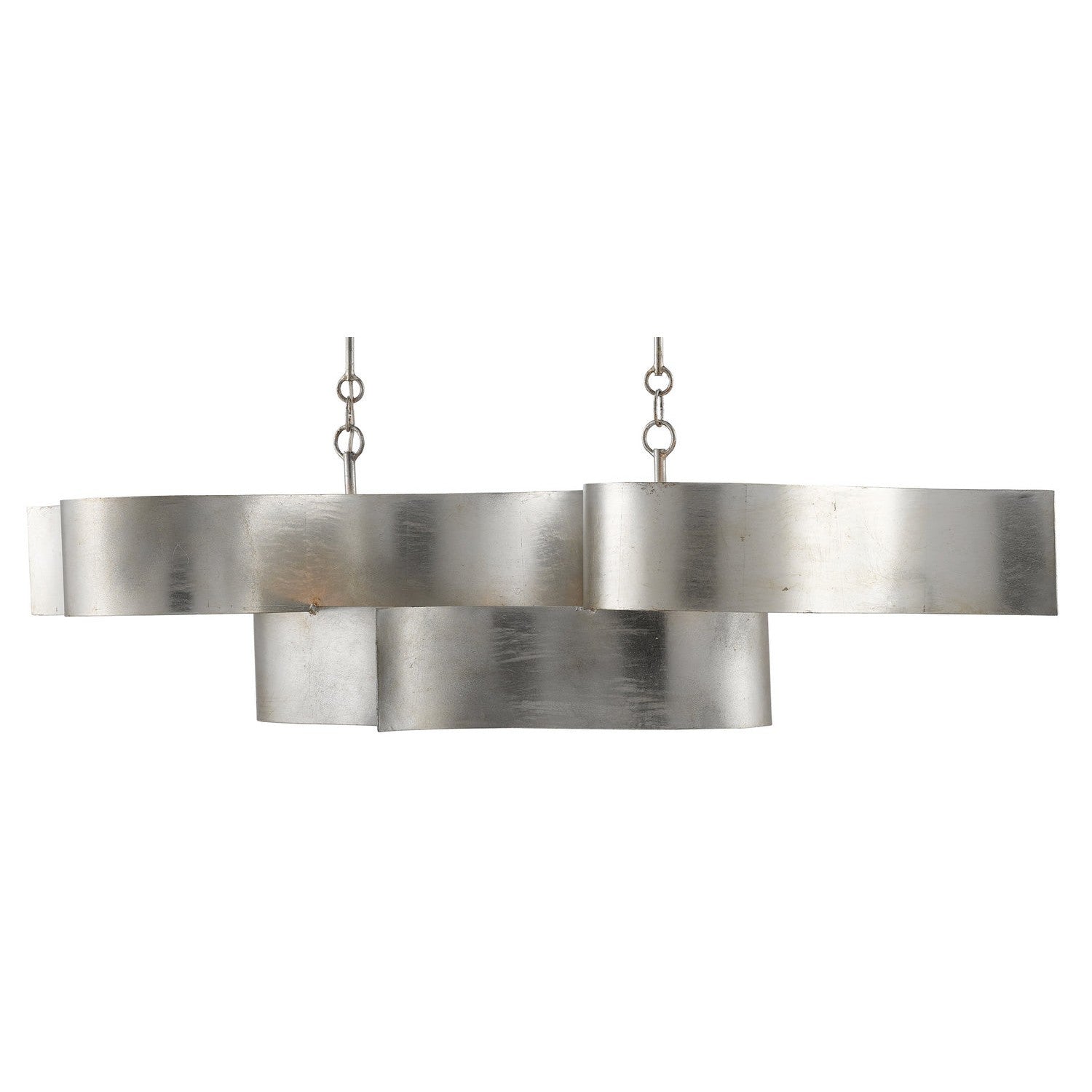 Currey and Company - 9000-0372 - Six Light Chandelier - Grand Lotus Collection - Contemporary Silver Leaf