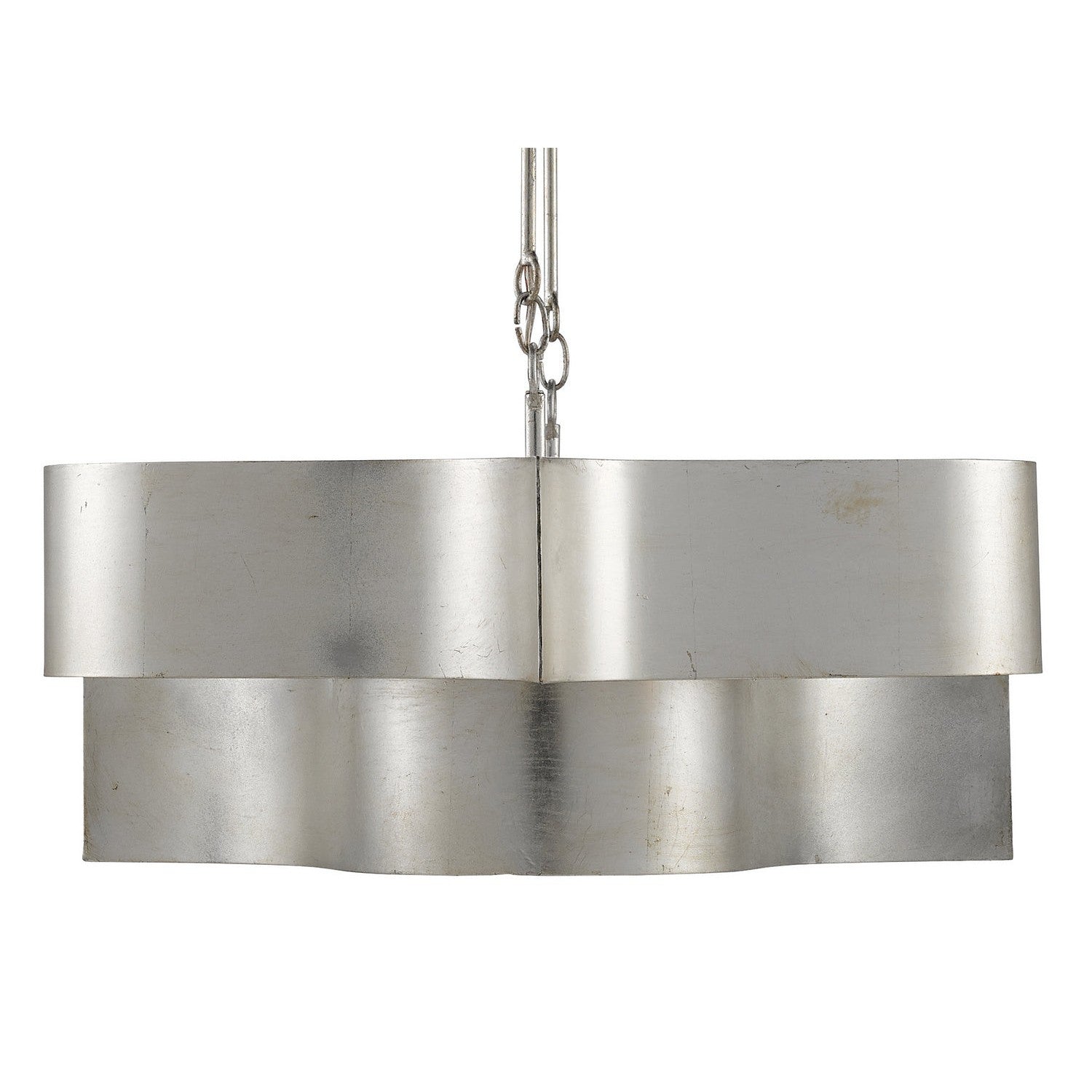 Currey and Company - 9000-0372 - Six Light Chandelier - Grand Lotus Collection - Contemporary Silver Leaf