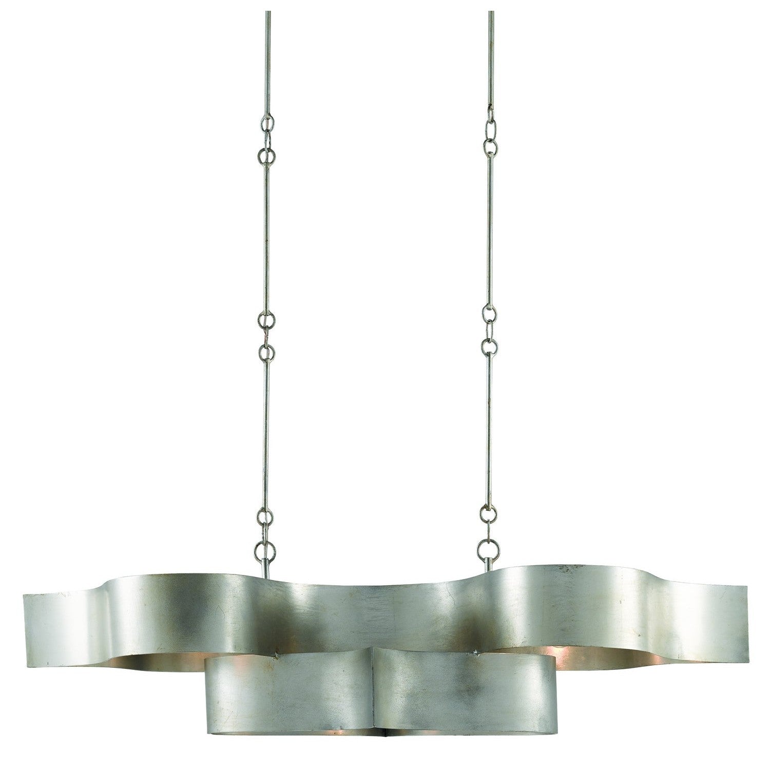 Currey and Company - 9000-0372 - Six Light Chandelier - Grand Lotus Collection - Contemporary Silver Leaf