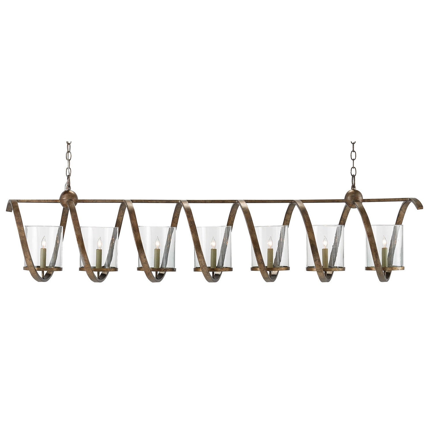 Currey and Company - 9000-0263 - Seven Light Chandelier - Maximus Collection - Pyrite Bronze