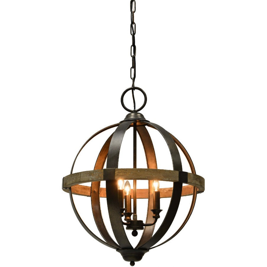 Forty West - 70612 - Three Light Chandelier - Bryant - Weathered Pewter