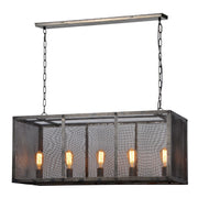 Forty West - 70615 - Five Light Island Pendant - Charlie - Black