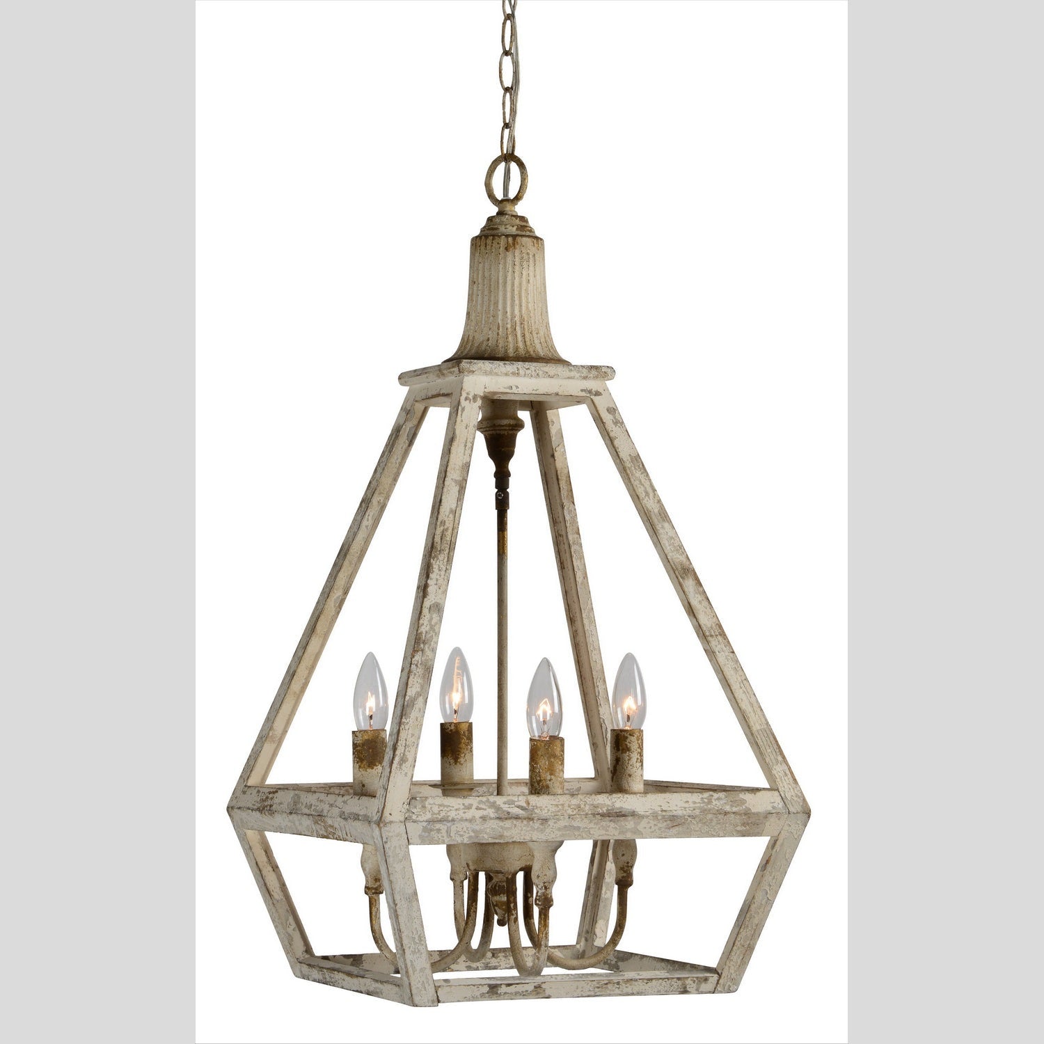 Forty West - 70731 - Four Light Pendant - Warner - Weathered White