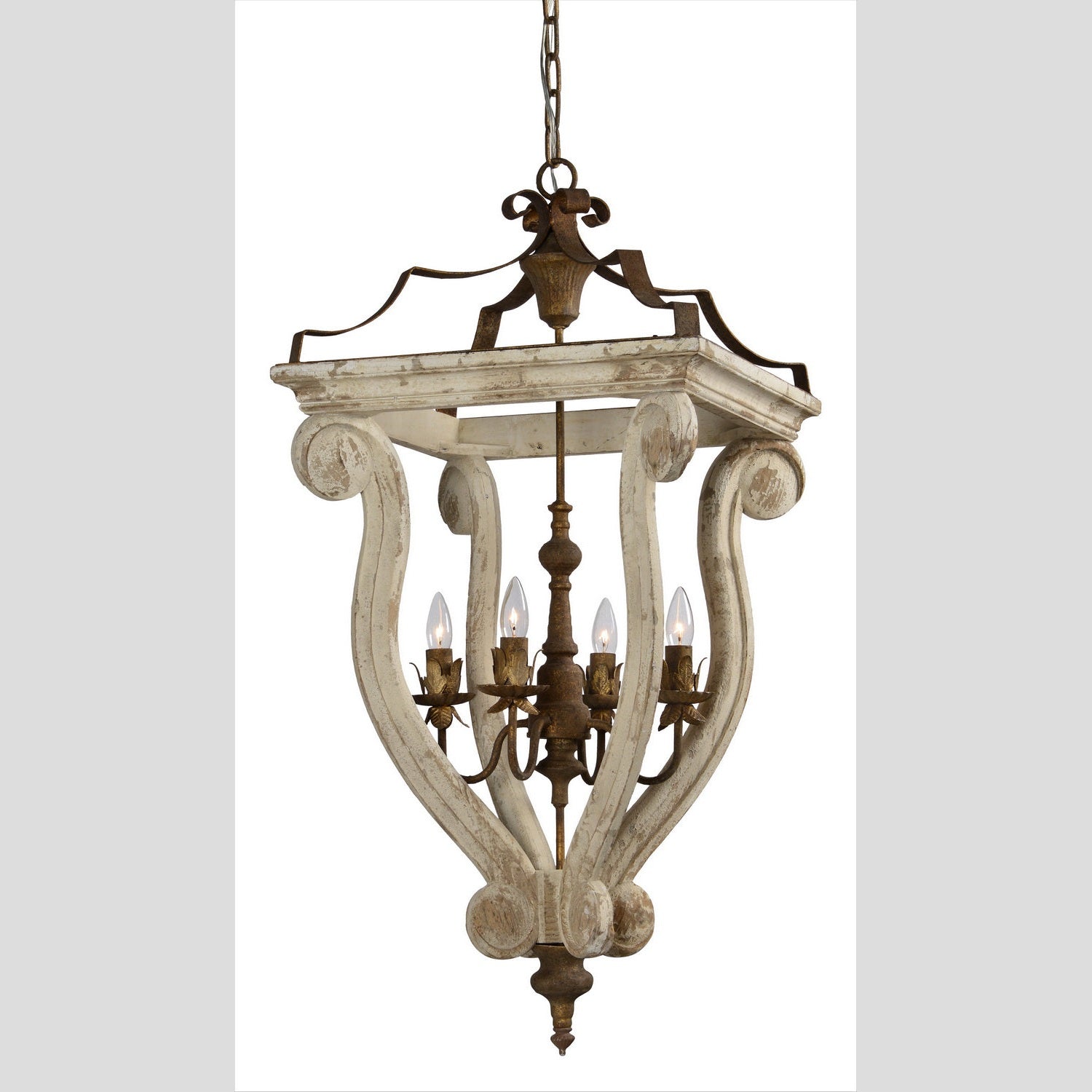 Forty West - 70735 - Four Light Chandelier - Abbey - Weathered White